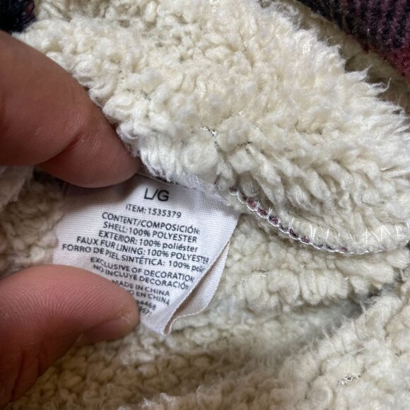 Sage collective  Plaid Button-Up Sherpa-Lined Jacket ,womens size L/G - Picture 4 of 9